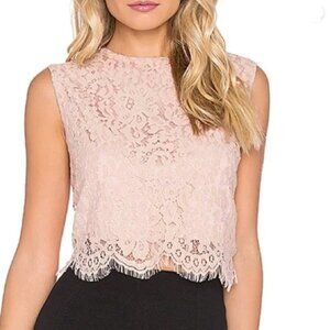 NWT Bishop + Young Everly Lace Crop Top Dusty Pink M